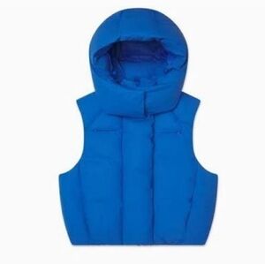 KHY By Kylie Jenner Women's Blue Puffer Vest Nwt